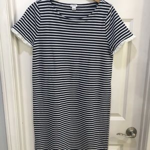 J crew stripe classic knit dress